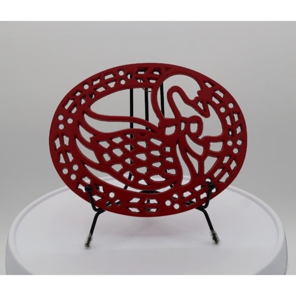 Avon Country Christmas Collection Red Goose Trivet Wall Hanging Metal
